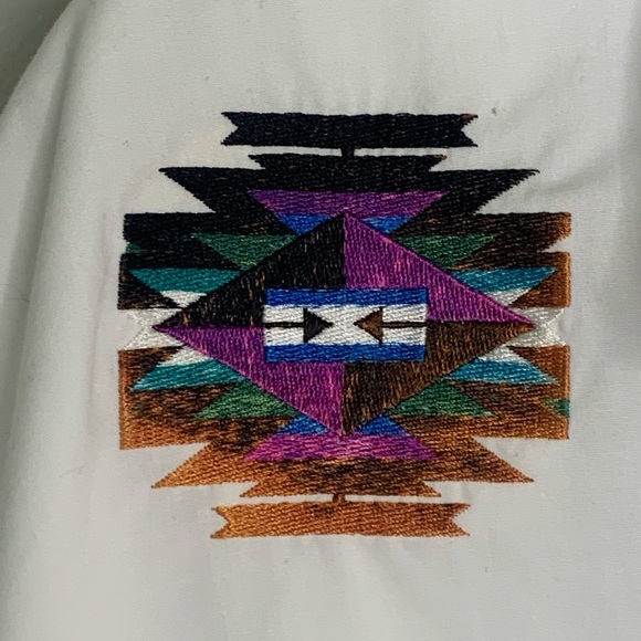 Western Club Pearl Snap Shirt Aztec Embroidery sz 2XL - Picture 3 of 7